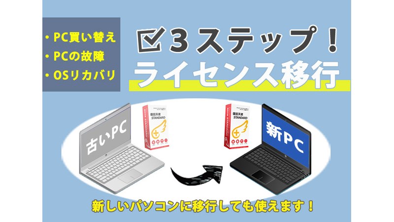 復旧天使ライセンスの移行、簡単３ステップ！