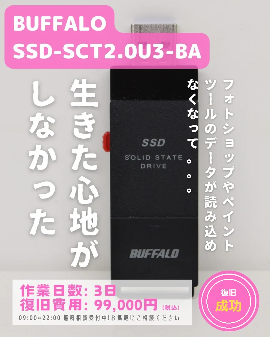 BUFFALO SSD-SCT2.0U3-BA — フォトショップやペイントツールのデータが読み込めない｜データ復旧事例